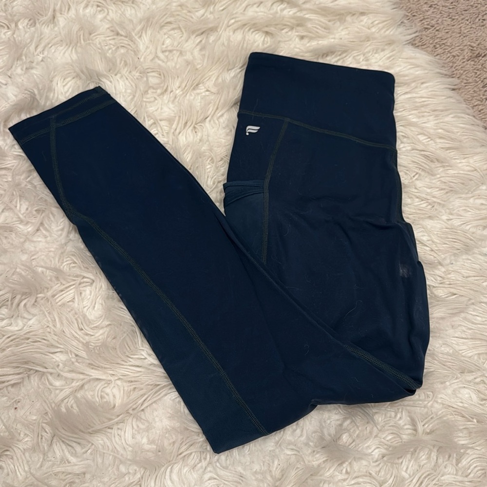 Fabletics dark green leggings, adult small